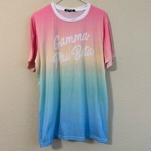 Gamma Phi Beta T-Shirt Tee Nightgown Oversized Multicolored Short Sleeve GPhi